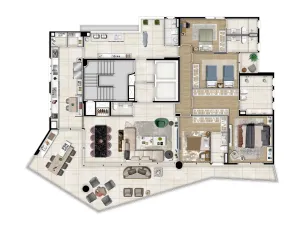 Apartamento de 265 m² com 4 suítes