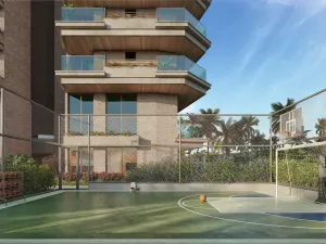 Perspectiva ilustrativa da quadra recreativa