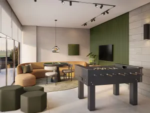 Perspectiva ilustrativa do salão de jogos