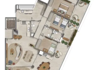 Apartamento de 160 m² com 3 suítes