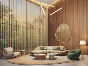 Perspectiva ilustrativa do hall