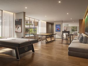 Perspectiva ilustrativa do espaço teen