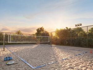 Perspectiva ilustrativa da quadrada de beach tennis