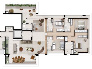 Apartamento de 221 m² com 4 suítes