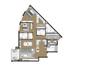 Apartamento de 123 m² com 3 suítes